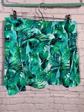Tommy Bahama Womens Golf Skort Tropical Print Blue Green Sz L Preppy Golf Prep